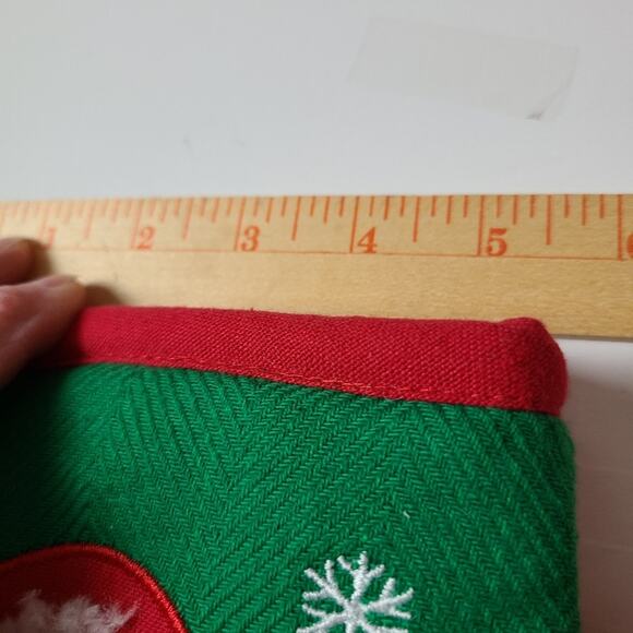 Christmas Santa Claus Green Set of 2 Oven Mitts Hot Pad Holiday Kitchen Set - Picture 6 of 9